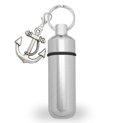 Sailor Nautical Marine Ashes Holder Urn Vial with Anchor Charm