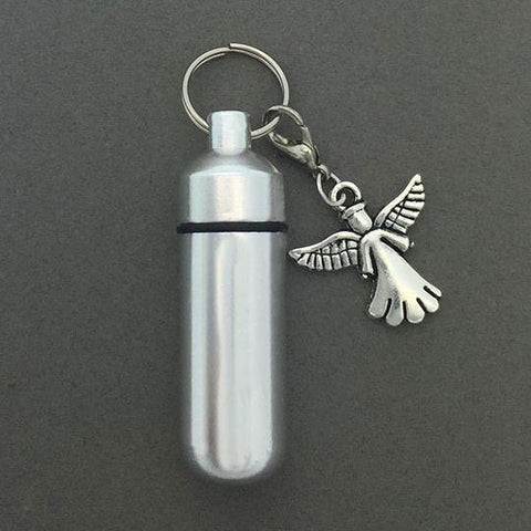 Angel Charm Ashes Holder Urn Vial with Angel Charm
