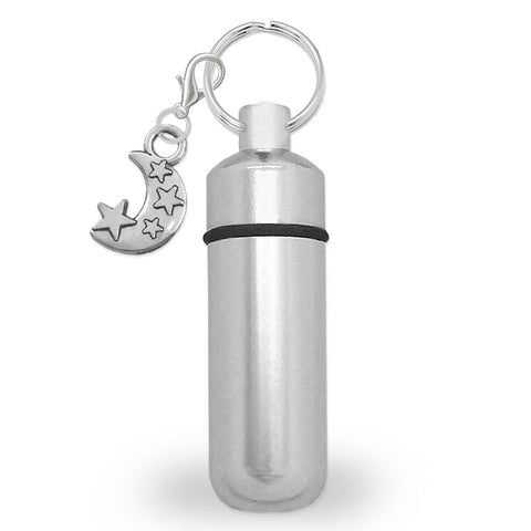 Love You to The Moon and Back Moon and Stars Cremation Urn Ashes Holder Vial Key Chain
