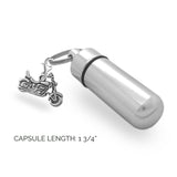 Motorcycle Biker Ashes Holder Urn Vial with Motorcycle Charm