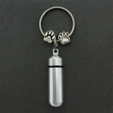 Pet Cremation Ashes Holder Urn Vial with Dog Mom & Paw Print Charms
