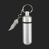 Feather Ashes Holder Urn Vial with Feather Charm