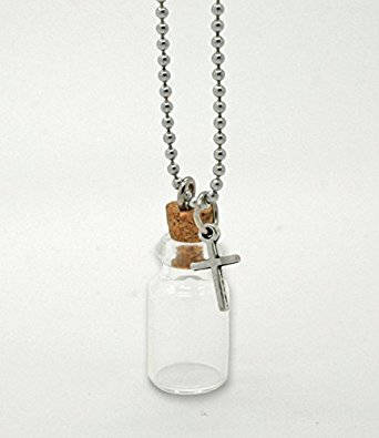 Cross Ashes Holder - Pet Memorial - Urn Necklace - Ash Jar - Cremation Pendant