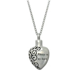 Birthstone Charm Included Always In My Heart Ashes Holder Urn Jar Cremation Necklace