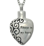 Birthstone Charm Included Always In My Heart Ashes Holder Urn Jar Cremation Necklace