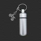 Bicycle Cremation Urn Ashes Holder Vial Key Chain Bike