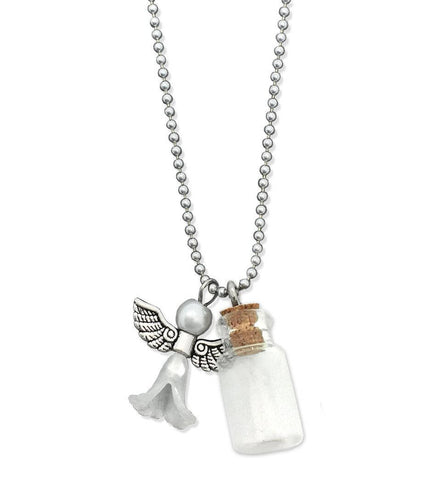 Angel - Ashes Urn - Cremation Necklace - Ashes Holder - Vial - Bottle Pendant