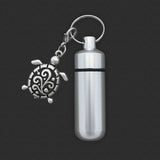 Sea Turtle Nautical Beach Cremation Urn Ashes Holder Vial Key Chain