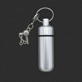 Hair Stylist Salon Hairdryer and Scissors Cremation Urn Ashes Holder Vial Key Chain