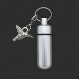 Hummingbird Birdwatcher Bird Cremation Urn Ashes Holder Vial Key Chain